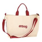 Baghashtag #BagSeries Bordo Kanvas Tote Çanta Orta Boy, Ayarlanabilir Kulp ve Ergonomik Tasarım