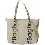 Baghashtag Bej Mini Su Geçirmez Kulp Yazılı Tote Çanta - 27x27x7