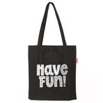 Baghashtag Have Fun Baskılı Siyah Bez Kadın Günlük Çanta