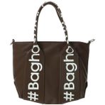 Baghashtag Kahverengi Mini Su Geçirmez Kulp Yazılı Tote Çanta - 27x27x7