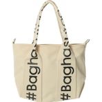 Baghashtag Krem Mini Su Geçirmez Kulp Yazılı Tote Çanta - 27x27x7
