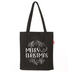 Baghashtag Merry Christmas Kız Baskılı Siyah Bez Kadın Günlük Çanta