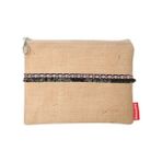 Baghashtag Minimal Siyah Fosfor Püsküllü Jüt Clutch Bez Çanta - Kahverengi