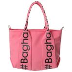 Baghashtag Pembe Mini Su Geçirmez Kulp Yazılı Tote Çanta - 27x27x7
