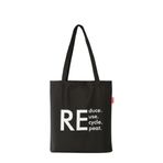 Baghashtag Reduce Reuse Recycle Repat Baskılı Siyah Bez Kadın Günlük Çanta