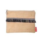 Baghashtag Siyah İp Püsküllü Jüt Clutch Bez Çanta