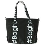 Baghashtag Siyah Mini Su Geçirmez Kulp Yazılı Tote Çanta - 27x27x7