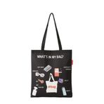 Baghashtag What is in My Bag Baskılı Bez Kadın Günlük Çanta