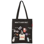 Baghashtag What is in My Bag Baskılı Bez Kadın Günlük Çanta