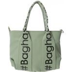 Baghashtag Yeşil Mini Su Geçirmez Kulp Yazılı Tote Çanta - 27x27x7