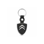 Baghes Citroen Logolu Metal Deri Oto Anahtarlığı, 9cm x 3.5cm Boyut, Şık Hediyelik Araba Aksesuar