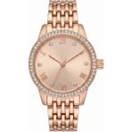 Baghes Kadın Rose Gold Metal Kordon Taşlı Çerçeve Zarif Klasik Kol Saati - 30 MM