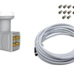 BAĞIMSIZ 4 ÇIKIŞ LNB ELENBİ 30 METRE ANTEN KABLOSU 10 ADET F