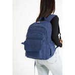 Baginn 571 Collection Klinkır Kumaş Lise Üniversite Çantası 45 x 30 cm Çok Cepli - Lacivert