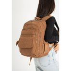 Baginn 571 Collection Klinkır Kumaş Lise Üniversite Çantası 45 x 30 cm Çok Cepli - Taba