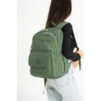Baginn 571 Collection Klinkır Kumaş Lise Üniversite Çantası 45 x 30 cm Çok Cepli - Yeşil