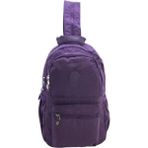 Baginn Bodybag Göğüs Çantası Çok Cepli Hafif Klinkır Kumaş Unisex Badybag Sırt Çantası - Mor