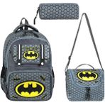 Baginn Ilkokul Çantası 3'lü Set 42*30 cm Beslenme Çantası Kalem Kutusu Ortopedik Sırt Erkek Çocuk Kids Bag - Gri