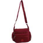 Baginn Kadın Çapraz Askılı Postacı Çanta Çok Cepli Kılinkır Kumaş 25 cm Genişlik - Bordo