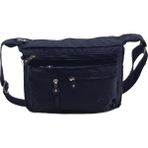 Baginn Kadın Postacı Çanta Çok Cepli Hafif Klinkır Kumaş ile 25*20 cm Orta Boy - Siyah