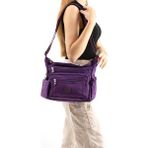 Baginn Kadın Postacı Çanta Hafif Klinkır Kumaş Çok Cepli Çapraz Askılı Omuz Çantası 28*24 cm Günlük Çanta - 28 x 24 cm - Mor
