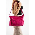 Baginn Kadın Postacı Çanta Hafif Klinkır Kumaş Çok Cepli Çapraz Askılı Omuz Çantası 28*24 cm Günlük Çanta - 28 x 24 cm - Pembe