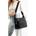 Baginn Kadın Postacı Çanta Hafif Klinkır Kumaş Çok Cepli Çapraz Askılı Omuz Çantası 30*25 cm Günlük Çanta - 30 x 25 cm - Siyah