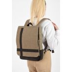 Baginn Kadın Sırt Çantası 35*22 cm Kanvas Kumaş Laptop Bölmeli Business Sırt Çantası Okul Çantası Mega Bag - 35 x 22 cm - Bej