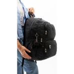 Baginn Kadın Sırt Çantası Hafif Kumaş Çok Cepli Kabin Boy Seyahat Çantası 43*30 cm - 43 x 30 cm - Siyah