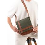 Baginn Kanvas Kumaş Tablet Çantası Erkek Postacı Çanta 27*23 Cm Çapraz Askılı Omuz Çantası