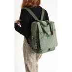 Baginn Kapaklı Okul Çantası Ister Elde Ister Sırt Olarak Rahat Kullanım 35*30 cm Kadın Sırt Çantası - Yeşil