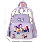 Baginn Kız Çocuk Anaokulu Çantası Ortopedik Ultra Lüx Kreş Çantası 33*25 cm Su Itici Kumaş Sırt Çantası - Mor