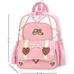 Baginn Kız Çocuk Ultra Lüx Anaokulu Sırt Çantası Ortopedik Ultra Lüx Kreş Çantası 33*25 cm Su Itici Kumaş - Pembe