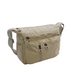Baginn Klinkır Kadın Postacı Çanta Çok Cepli Çapraz Askılı (Krem)
