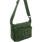 Baginn Klinkır Kadın Postacı Çanta Çok Cepli Çapraz Askılı (Yeşil)