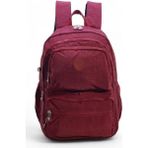 Baginn Klinkır Kumaş Lise Ortaokul Üniversite Sırt Çantası Çok Cepli Goril Anahtarlık Hediyeli! (Bordo)