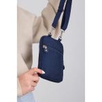 Baginn Klinkır Kumaş Mini Çapraz Askılı Kadın Cep Telefonu Çantası Mini Cüzdan Çanta 20*10 cm Su Itici - Lacivert