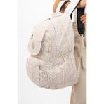 Baginn Lise Okul Sırt Çantası Çok Cepli Okul Çantası Hafif Klinkır Kumaş 43*30 cm Seyahat Çantası - Krem