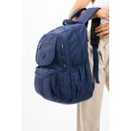 Baginn Lise Okul Sırt Çantası Çok Cepli Okul Çantası Hafif Klinkır Kumaş 43*30 cm Seyahat Çantası - Lacivert