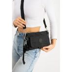 Baginn Mini Boy Kadın Postacı Omuz Çantası Çapraz Askılı Hafif Su Itici Kumaş 20*15 cm Çok Cepli - 20 x 15 cm - Siyah