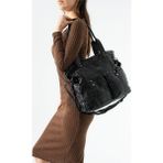Baginn Retro Vegan Deri Kadın Omuz Çantası Y.s.deri Çok Cepli Çapraz Askılı Bayan Çantası 30*30 cm - 30 x 30 cm - Siyah