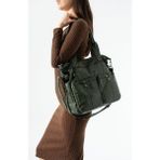 Baginn Retro Vegan Deri Kadın Omuz Çantası Y.s.deri Çok Cepli Çapraz Askılı Bayan Çantası 30*30 cm - 30 x 30 cm - Yeşil