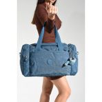 Baginn Seyehat Spor Çantası Klinkır Kumaş Hafif Kabin Boy Valiz 40*25 cm Omuz ve Çapraz Askılı - Mavi