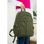 Baginn Unisex Okul Çantası Günlük Sırt Çantası 40*30 cm Lise Ortaokul Çantası Hafif Yağmur Geçirmez Kumaş - Yeşil