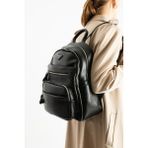Baginn Vegan Deri Kadın Sırt Çantası 35*25 cm Yağmur Itici Kumaş Mega Bag Günlük Kullanıma Uygun - 35 x 25 cm - Siyah