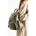 Baginn Vegan Deri Kadın Sırt Çantası 35*25 cm Yağmur Itici Kumaş Mega Bag Günlük Kullanıma Uygun - 35 x 25 cm - Yeşil