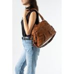 Baginn Y.s.deri Kadın Omuz Çantası Vegan Deri Çok Cepli Çapraz Askılı Kol Çantası 30*27 cm Yıkama Deri - 30 x 27 cm - Taba