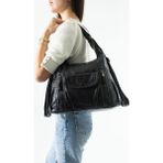 Baginn Y.s.deri Kadın Sırt Çantası Fonksiyonel Kullanım Ister Omuz Ister Çapraz Askılı Çanta 28*28 cm - 28 x 28 cm - Siyah