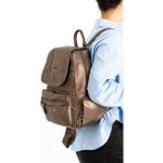 Baginn Y. S.Deri Kadın Sırt Çantası Troklu Model Çok Cepli Günlük Kullanım Için Ideal 30*25 Cm - 30 x 25 cm - Bakır