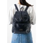 Baginn Y.s.deri Kadın Sırt Çantası Vegan Deri Bayan Sırt Çantası 30*20 cm Yumuşak Doku Çok Cepli - 30 x 20 cm - Lacivert
